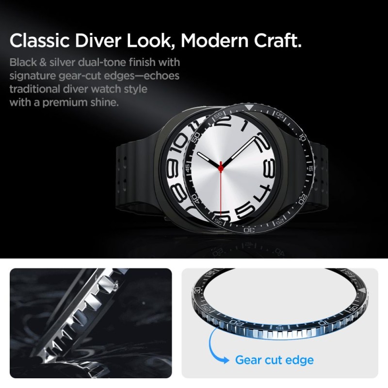 SPIGEN Bezel Tune Diver за Samsung Galaxy Watch 8 (44 мм) Черен - 8800283311402-ACS10008