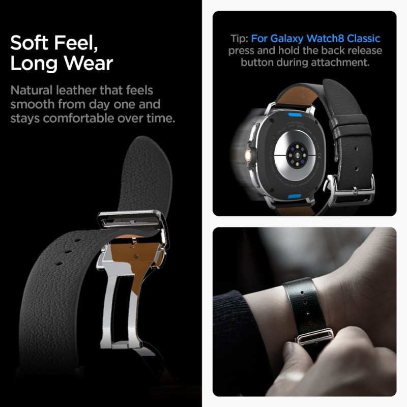 SPIGEN ENZO за Samsung Galaxy Watch 8 / Classic (40/44/46 мм) – Черна каишка - SPIGEN ENZO за Samsung Galaxy Watch 8 / Classic (40/44/46 мм) – Черна каишка - 8800283312522-AMP10119