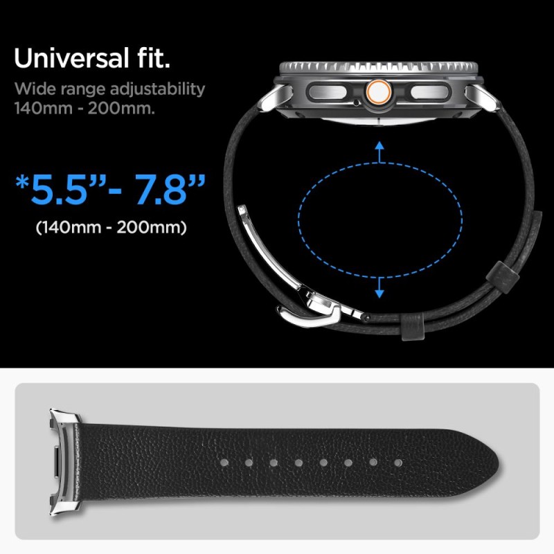 SPIGEN ENZO за Samsung Galaxy Watch 8 / Classic (40/44/46 мм) – Черна каишка - SPIGEN ENZO за Samsung Galaxy Watch 8 / Classic (40/44/46 мм) – Черна каишка - 8800283312522-AMP10119