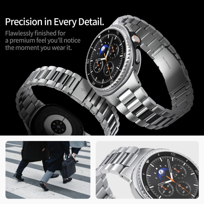 Spigen Modern Fit Band за Samsung Galaxy Watch 8 / Watch 9 / Classic (40 / 44 / 46 мм) Silver - 8800283312539-AMP10120