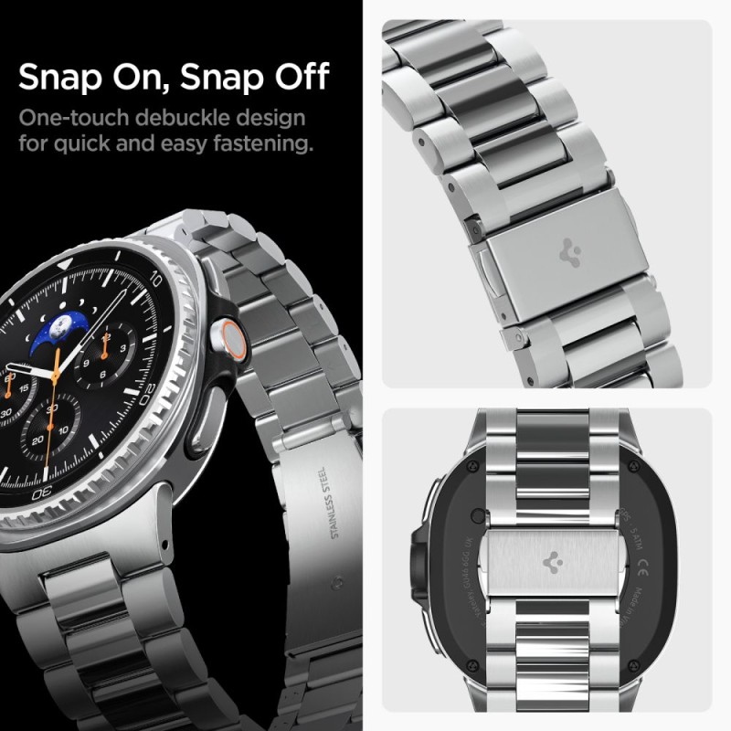 Spigen Modern Fit Band за Samsung Galaxy Watch 8 / Watch 9 / Classic (40 / 44 / 46 мм) Silver - 8800283312539-AMP10120