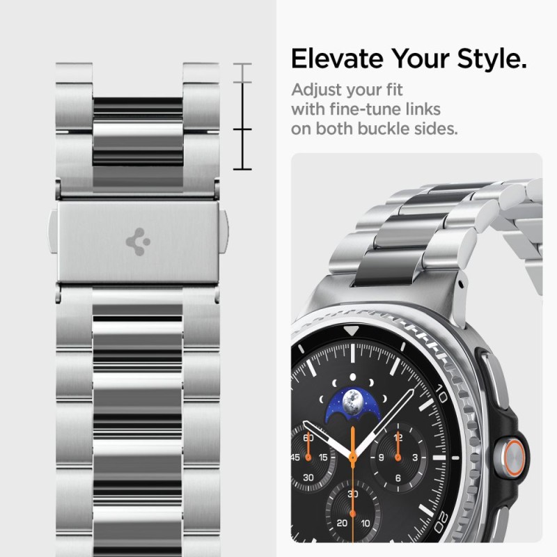Spigen Modern Fit Band за Samsung Galaxy Watch 8 / Watch 9 / Classic (40 / 44 / 46 мм) Silver - 8800283312539-AMP10120