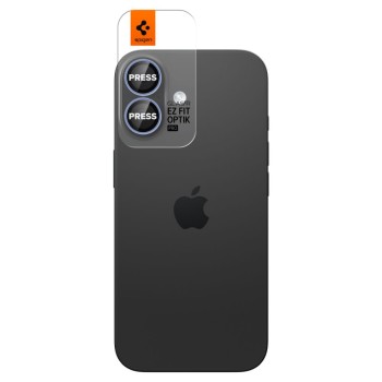 Spigen Optik Pro Glass „Ez Fit” протектори за камера 2 броя за iPhone 16 / 16 Plus / 17 (Blue)
