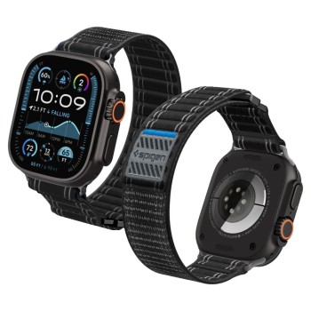 SPIGEN WBF0 каишка за Apple Watch 8 / 9 / 10 / 11 / SE / Ultra (44 / 45 / 46 / 49 мм) черна