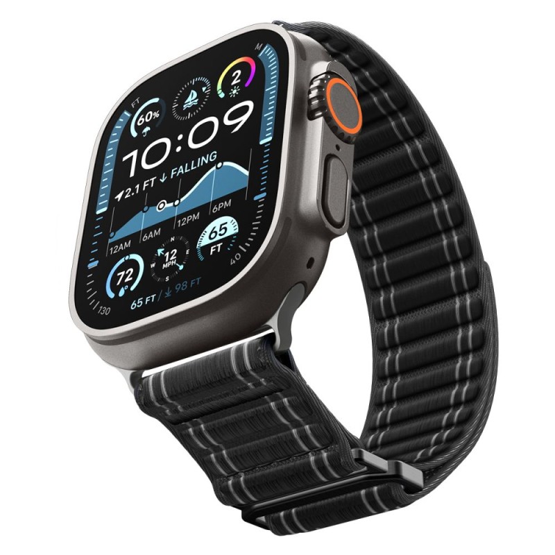 SPIGEN WBF0 каишка за Apple Watch 8 / 9 / 10 / 11 / SE / Ultra (44 / 45 / 46 / 49 мм) черна - SPIGEN WBF0 каишка за Apple Watch 8 / 9 / 10 / 11 / SE / Ultra (44 / 45 / 46 / 49 мм) черна - 8800283312751-AMP10141