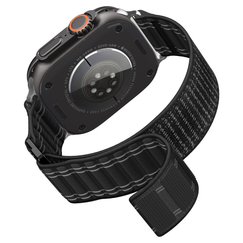 SPIGEN WBF0 каишка за Apple Watch 8 / 9 / 10 / 11 / SE / Ultra (44 / 45 / 46 / 49 мм) черна - SPIGEN WBF0 каишка за Apple Watch 8 / 9 / 10 / 11 / SE / Ultra (44 / 45 / 46 / 49 мм) черна - 8800283312751-AMP10141