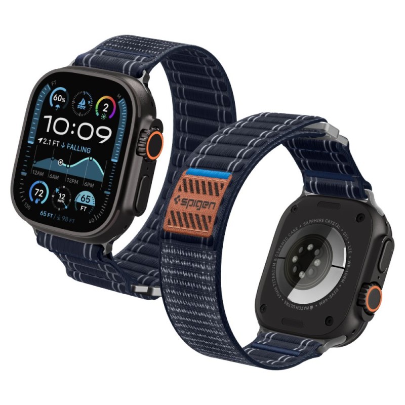 Spigen WBF0 каишка за Apple Watch 8 / 9 / 10 / 11 / SE / Ultra (44 / 45 / 46 / 49 мм) Navy - Spigen WBF0 каишка за Apple Watch 8 / 9 / 10 / 11 / SE / Ultra (44 / 45 / 46 / 49 мм) Navy - 8800283312775-AMP10143