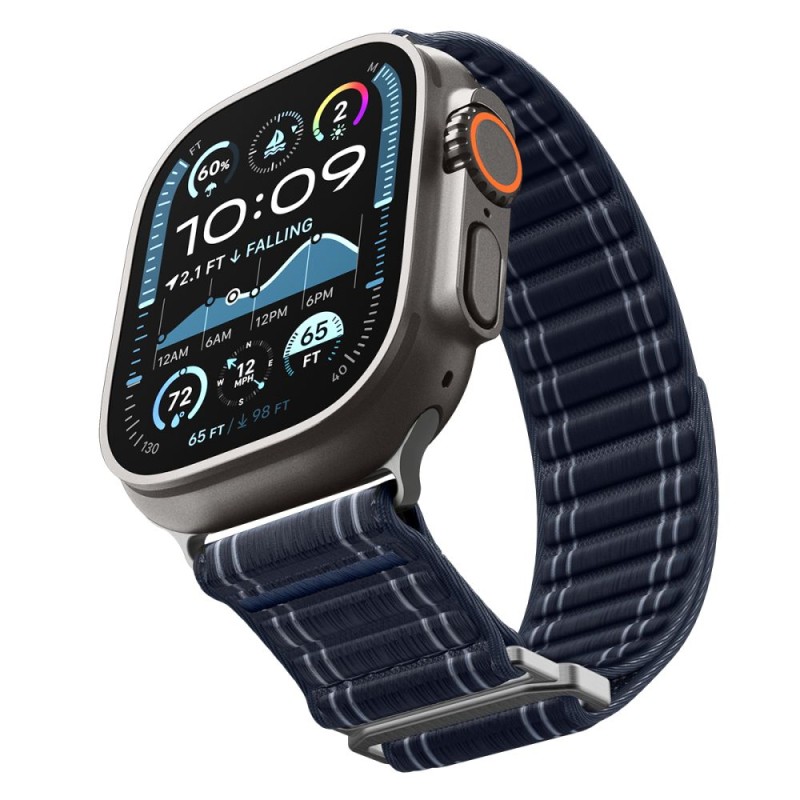 Spigen WBF0 каишка за Apple Watch 8 / 9 / 10 / 11 / SE / Ultra (44 / 45 / 46 / 49 мм) Navy - Spigen WBF0 каишка за Apple Watch 8 / 9 / 10 / 11 / SE / Ultra (44 / 45 / 46 / 49 мм) Navy - 8800283312775-AMP10143