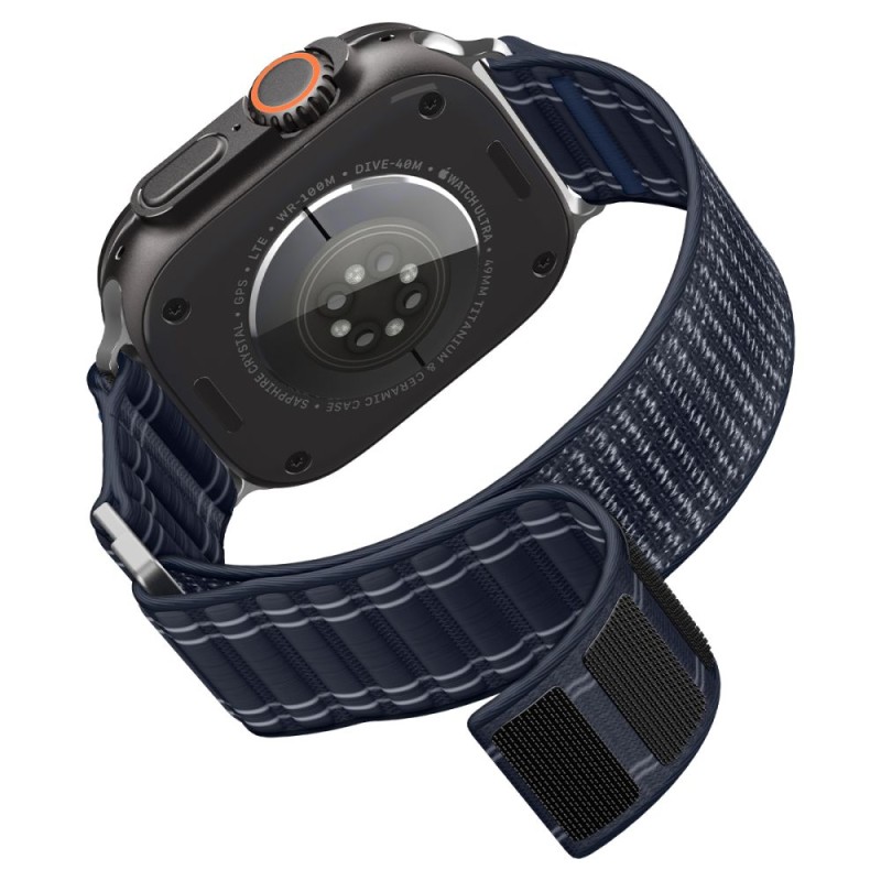 Spigen WBF0 каишка за Apple Watch 8 / 9 / 10 / 11 / SE / Ultra (44 / 45 / 46 / 49 мм) Navy - Spigen WBF0 каишка за Apple Watch 8 / 9 / 10 / 11 / SE / Ultra (44 / 45 / 46 / 49 мм) Navy - 8800283312775-AMP10143