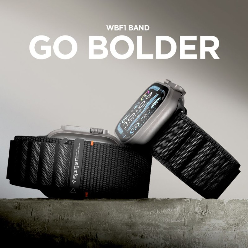 Spigen WBF1 каишка за Apple Watch 8/9/10/11/SE/Ultra (44/45/46/49 мм) черна - Spigen WBF1 каишка за Apple Watch 8/9/10/11/SE/Ultra (44/45/46/49 мм) черна - 8800283312782-AMP10144