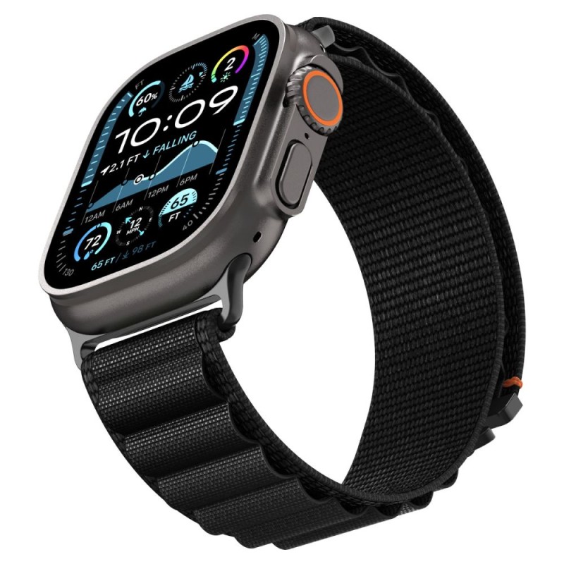 Spigen WBF1 каишка за Apple Watch 8/9/10/11/SE/Ultra (44/45/46/49 мм) черна - Spigen WBF1 каишка за Apple Watch 8/9/10/11/SE/Ultra (44/45/46/49 мм) черна - 8800283312782-AMP10144