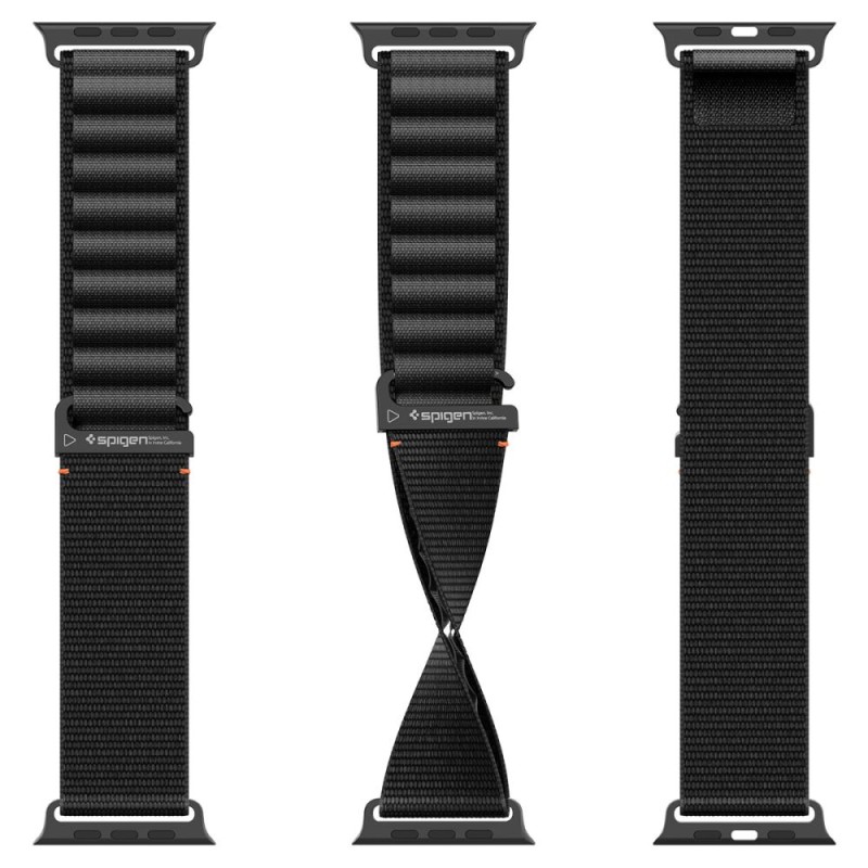 Spigen WBF1 каишка за Apple Watch 8/9/10/11/SE/Ultra (44/45/46/49 мм) черна - Spigen WBF1 каишка за Apple Watch 8/9/10/11/SE/Ultra (44/45/46/49 мм) черна - 8800283312782-AMP10144