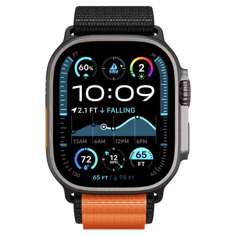 SPIGEN WBF1 каишка за Apple Watch 8/9/10/11/SE/ULTRA (44/45/46/49 мм) черна/оранжева - SPIGEN WBF1 каишка за Apple Watch 8/9/10/11/SE/ULTRA (44/45/46/49 мм) черна/оранжева - 8800283312799-AMP10145