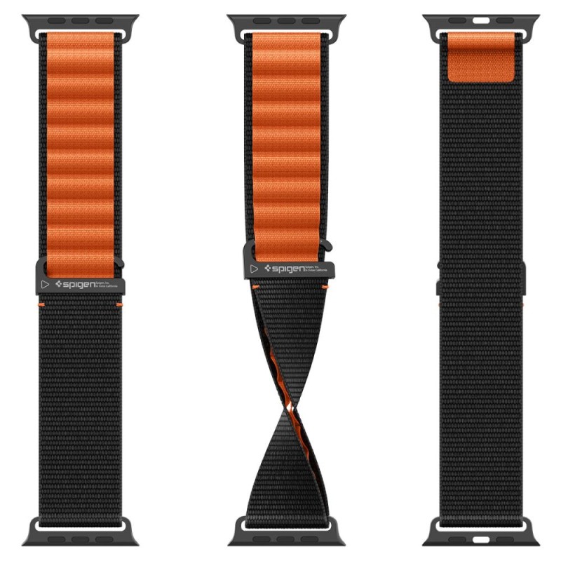 SPIGEN WBF1 каишка за Apple Watch 8/9/10/11/SE/ULTRA (44/45/46/49 мм) черна/оранжева - SPIGEN WBF1 каишка за Apple Watch 8/9/10/11/SE/ULTRA (44/45/46/49 мм) черна/оранжева - 8800283312799-AMP10145