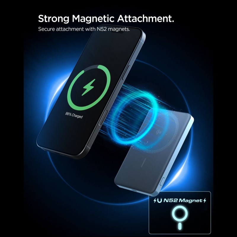 SPIGEN EA2205MQ Essential MagSafe Power Bank 5000mAh 22.5W Qi2, Teal Blue - 8800283313260-ABA10194