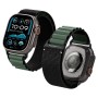 SPIGEN WBF1 каишка за Apple Watch 8/9/10/11/SE/Ultra (44/45/46/49 мм) черна/зелена