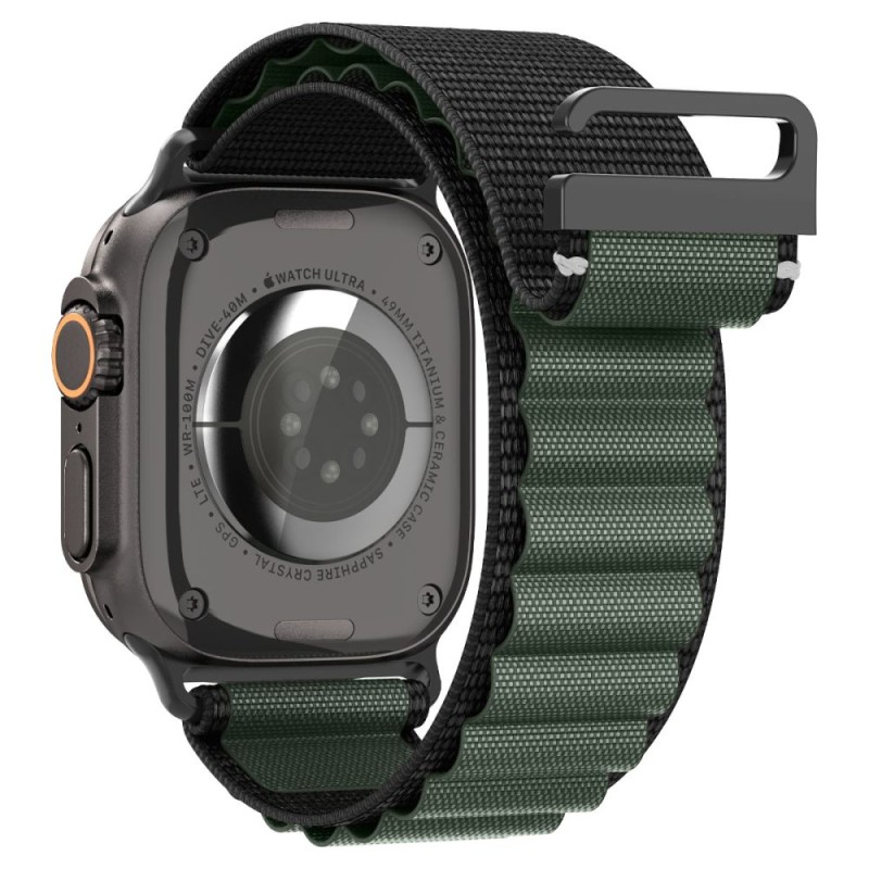 SPIGEN WBF1 каишка за Apple Watch 8/9/10/11/SE/Ultra (44/45/46/49 мм) черна/зелена - SPIGEN WBF1 каишка за Apple Watch 8/9/10/11/SE/Ultra (44/45/46/49 мм) черна/зелена - 8800283313574-AMP10223