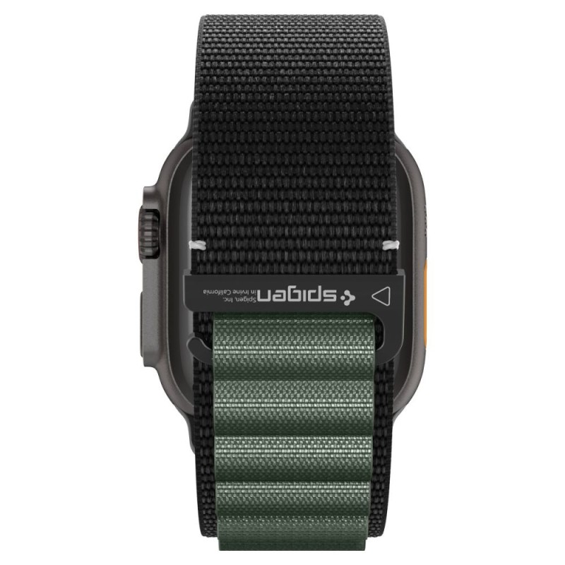SPIGEN WBF1 каишка за Apple Watch 8/9/10/11/SE/Ultra (44/45/46/49 мм) черна/зелена - SPIGEN WBF1 каишка за Apple Watch 8/9/10/11/SE/Ultra (44/45/46/49 мм) черна/зелена - 8800283313574-AMP10223