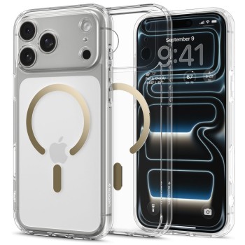 Spigen Ultra Hybrid Magsafe за iPhone 17 Pro – прозрачно/златисто