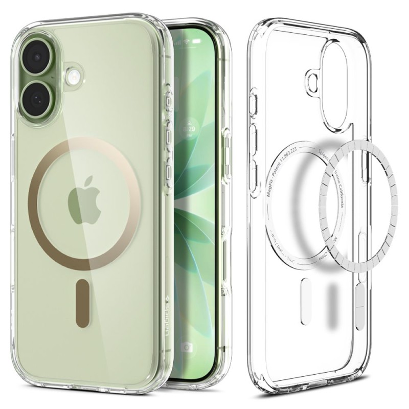 Spigen Ultra Hybrid MagSafe за iPhone 17 Clear/Gold (ACS10382) - 8800283315141-ACS10382