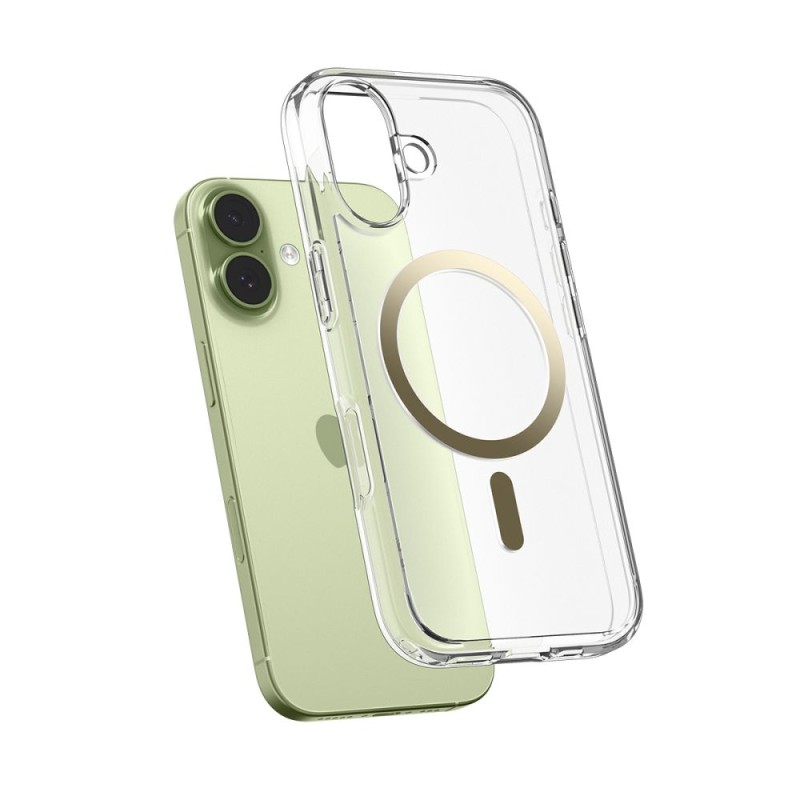 Spigen Ultra Hybrid MagSafe за iPhone 17 Clear/Gold (ACS10382) - 8800283315141-ACS10382