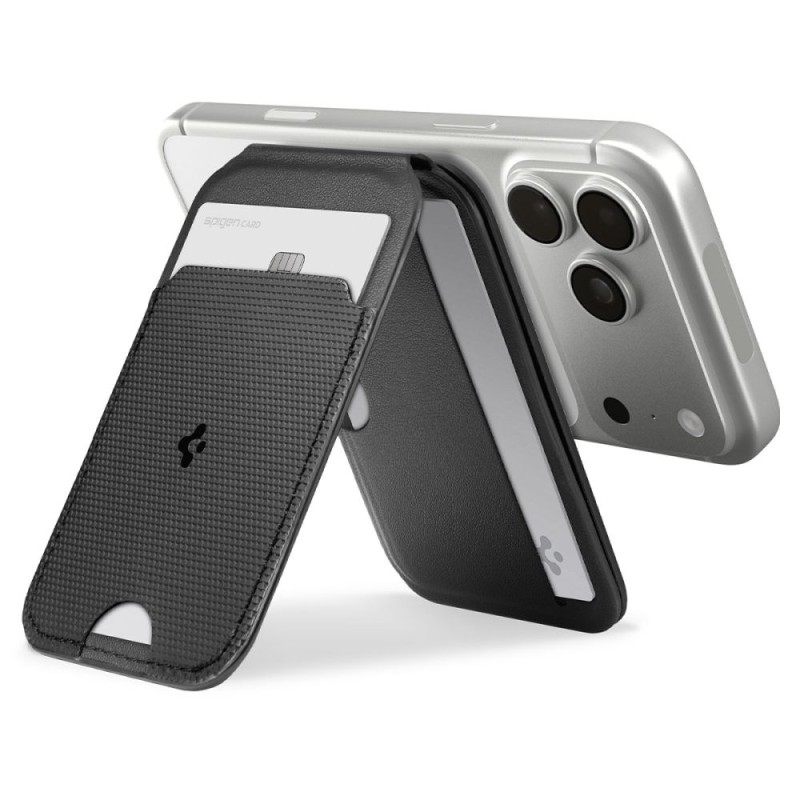SPIGEN S314-2 Slim Fold Tripod MagSafe универсален магнитен държач/калъф за карти BLACK - SPIGEN S314-2 Slim Fold Tripod MagSafe универсален магнитен държач/калъф за карти BLACK - 8800283315387-AFA10406