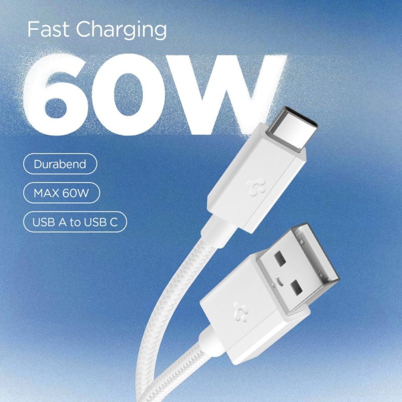 SPIGEN EB6015AC Essential кабел USB-A към USB-C 60W 150 см бял - 8800283315455-ACA10413