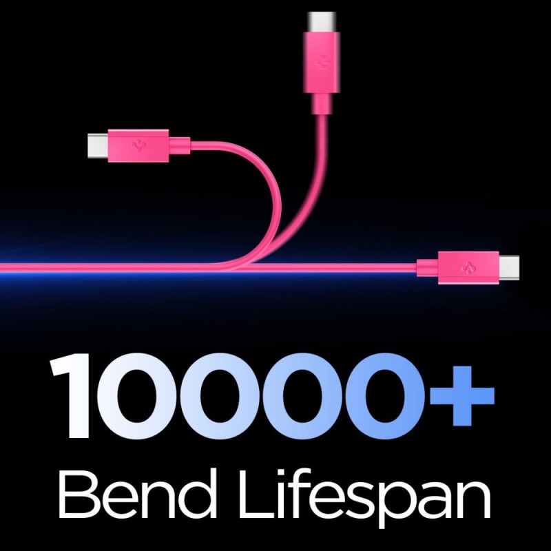 Spigen EB6010CC Essential USB-C кабел 60W, 100 см, Pink - Spigen EB6010CC Essential USB-C кабел 60W, 100 см, Pink - 8800283315462-ACA10414