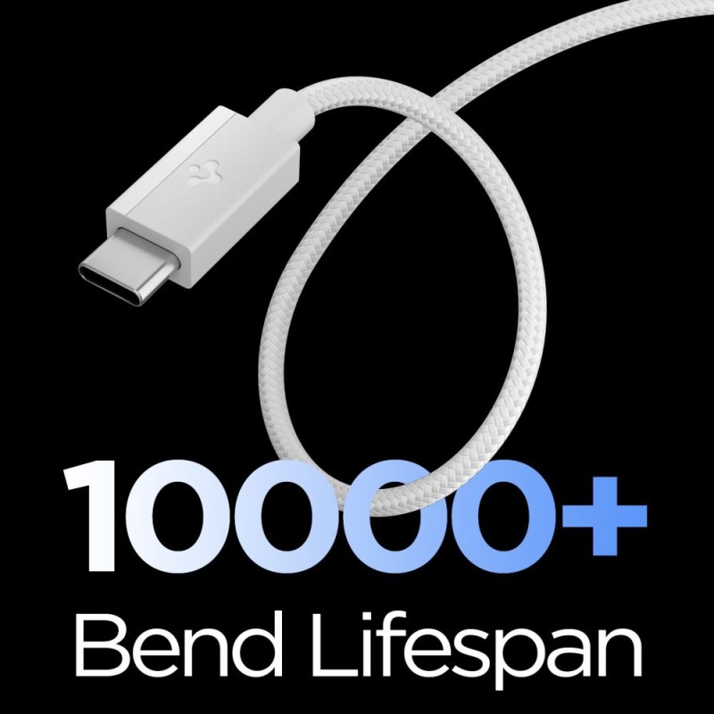 SPIGEN EB6015CC ESSENTIAL USB-C към USB-C кабел 60W, 150 см, бял - SPIGEN EB6015CC ESSENTIAL USB-C към USB-C кабел 60W, 150 см, бял - 8800283315486-ACA10416