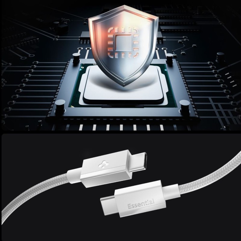 SPIGEN EB6015CC ESSENTIAL USB-C към USB-C кабел 60W, 150 см, бял - SPIGEN EB6015CC ESSENTIAL USB-C към USB-C кабел 60W, 150 см, бял - 8800283315486-ACA10416