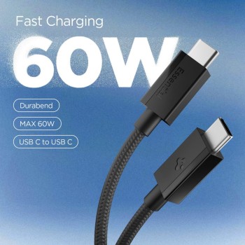 SPIGEN EB6015CC Essential USB-C към USB-C кабел 60W 150 см черен