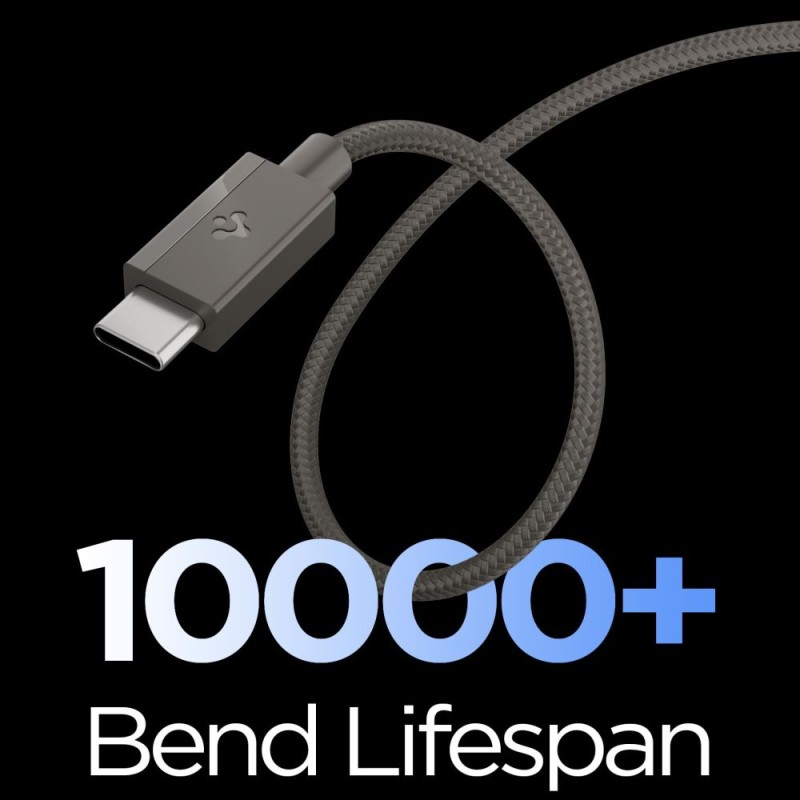 SPIGEN EB6015CC Essential USB-C към USB-C кабел 60W 150 см Gunmetal - SPIGEN EB6015CC Essential USB-C към USB-C кабел 60W 150 см Gunmetal - 8800283315509-ACA10418