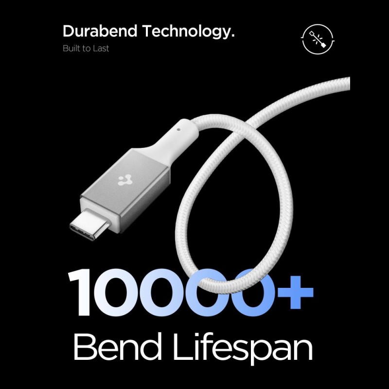 SPIGEN EB10015CC Essential USB Type-C кабел 100W 150 см бял - SPIGEN EB10015CC Essential USB Type-C кабел 100W 150 см бял - 8800283315523-ACA10420
