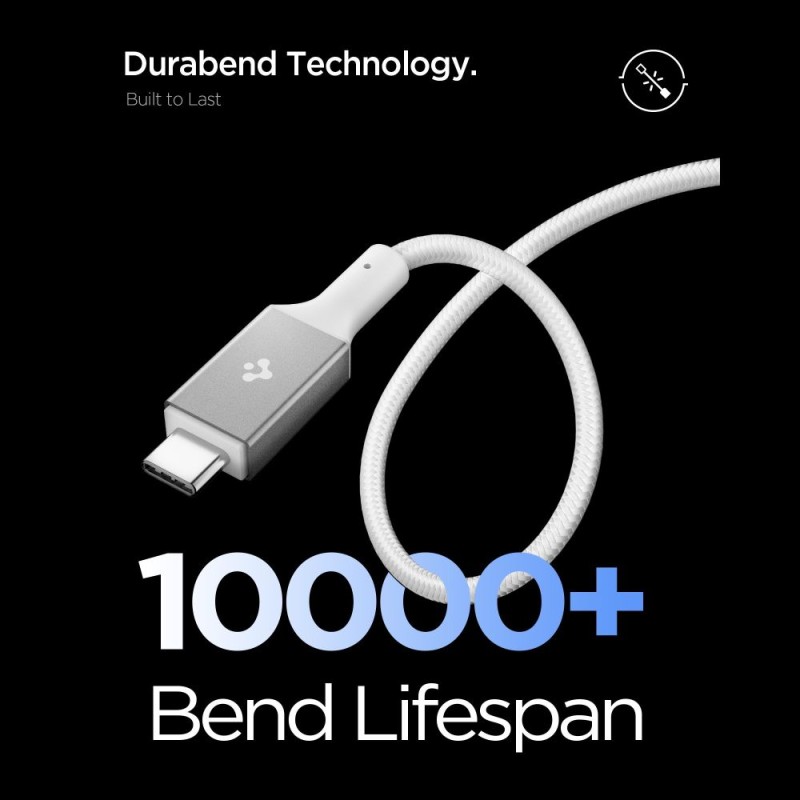 SPIGEN EB24015CC Essential кабел USB-C (Type-C) 240W, 150 см, бял - SPIGEN EB24015CC Essential кабел USB-C (Type-C) 240W, 150 см, бял - 8800283315547-ACA10422