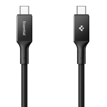 SPIGEN Essential EB24015CC кабел USB-C към USB-C 240W, 150 см, черен SPIGEN Essential EB24015CC кабел USB-C към USB-C 240W, 150 см, черен