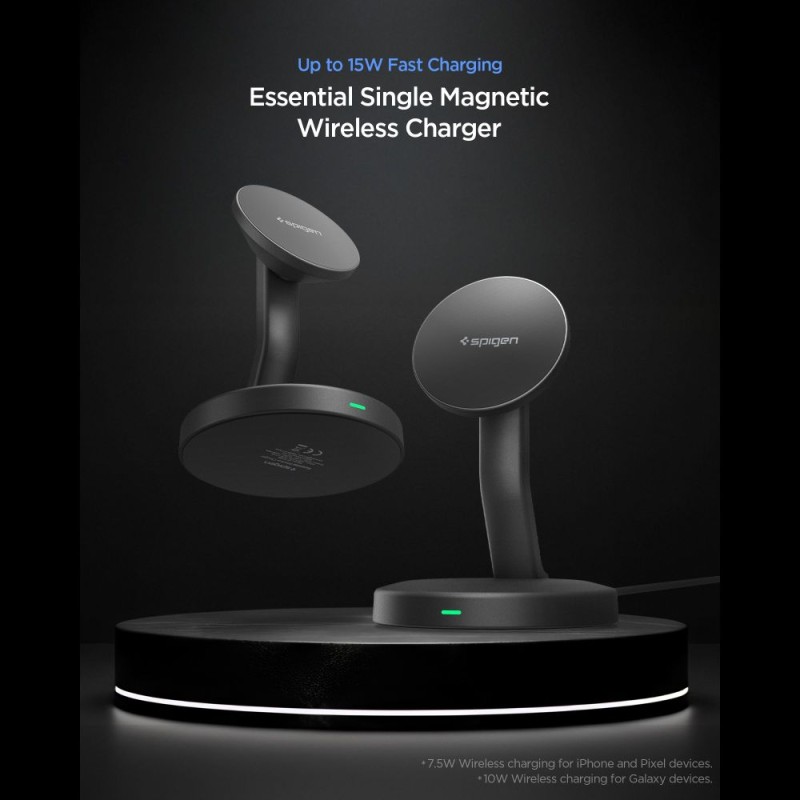 SPIGEN EF151MS Essential магнитно MagSafe безжично зарядно 15W Black - 8800283315738-ACH10441