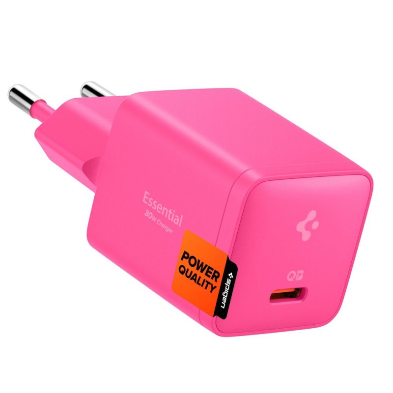 SPIGEN EE301EU-GAN Essential еднопортово мрежово зарядно 30W, Pink (розово) - SPIGEN EE301EU-GAN Essential еднопортово мрежово зарядно 30W, Pink (розово) - 8800283315813-ACH10449