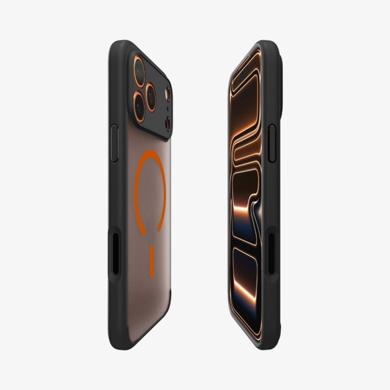 SPIGEN ULTRA HYBRID MagSafe iPhone 17 Pro Max Frost Black/Orange (ACS10482) - SPIGEN ULTRA HYBRID MagSafe iPhone 17 Pro Max Frost Black/Orange (ACS10482) - 8800283316148-ACS10482