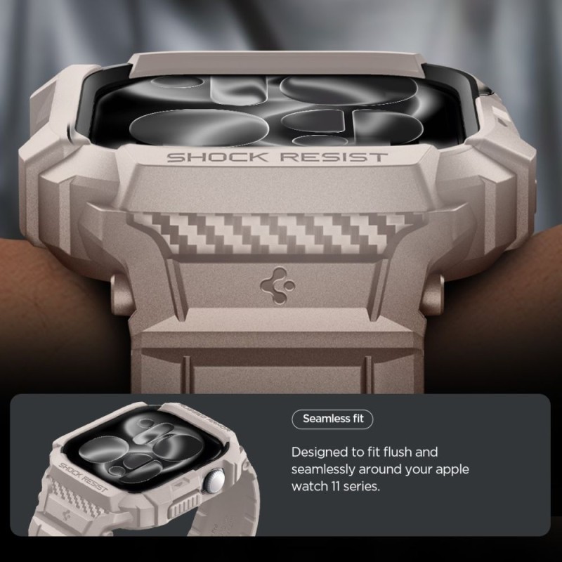 SPIGEN RUGGED ARMOR „PRO” V2 за Apple Watch 10/11 (46 мм) Dune Beige - 8800283316384-ACS10506