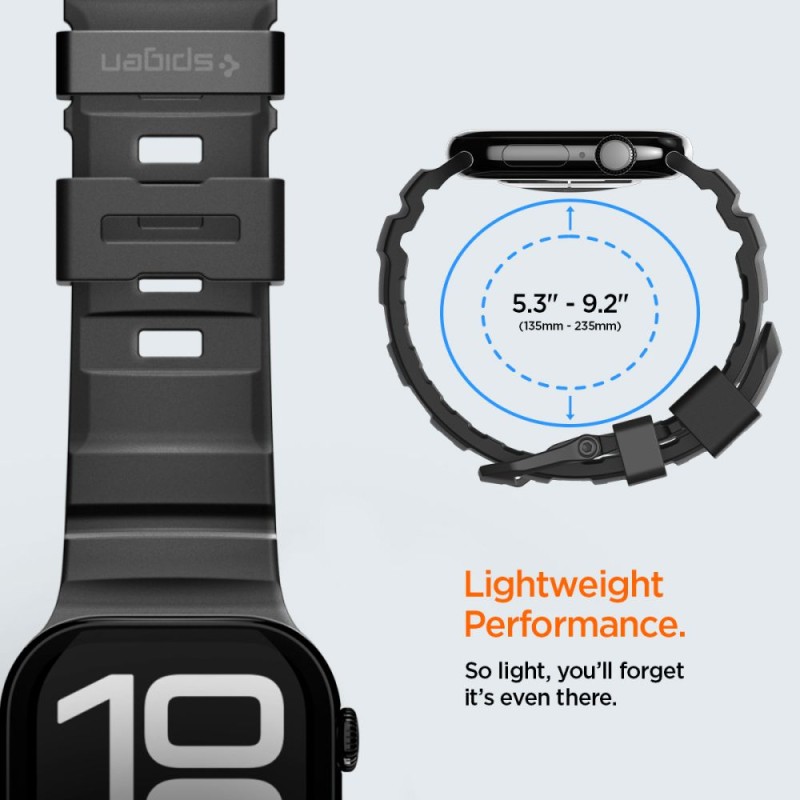 Spigen WBS2 каишка за Apple Watch 8 / 9 / 10 / 11 / SE / Ultra (44 / 45 / 46 / 49 мм) черна - 8800283316407-AMP10508