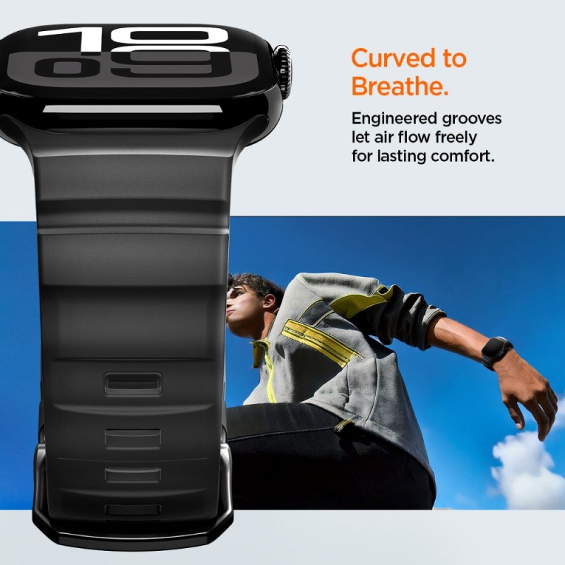 Spigen WBS2 каишка за Apple Watch 8 / 9 / 10 / 11 / SE / Ultra (44 / 45 / 46 / 49 мм) черна - 8800283316407-AMP10508