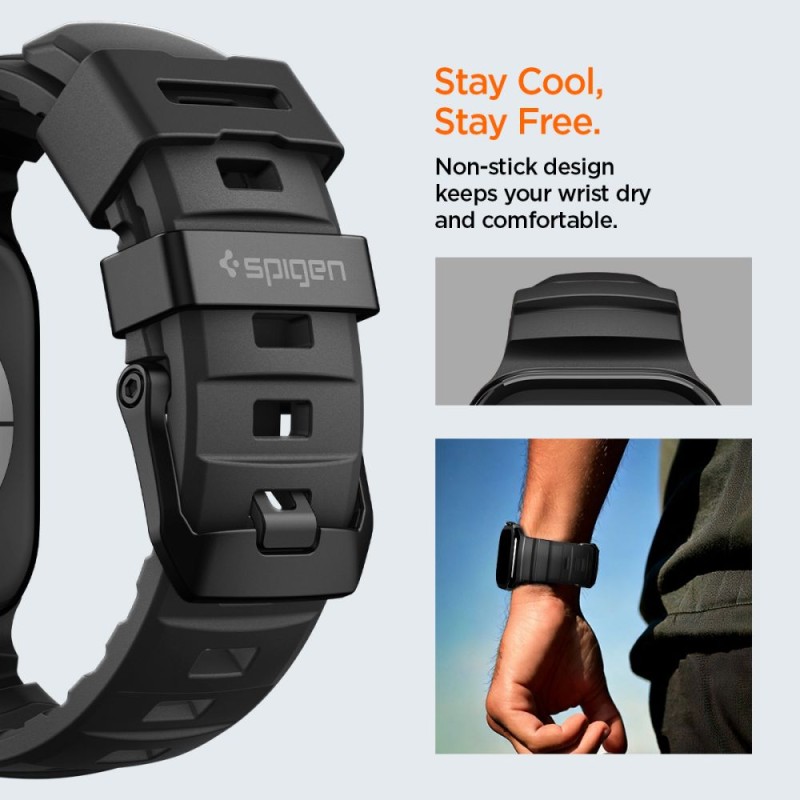Spigen WBS2 каишка за Apple Watch 8 / 9 / 10 / 11 / SE / Ultra (44 / 45 / 46 / 49 мм) черна - 8800283316407-AMP10508