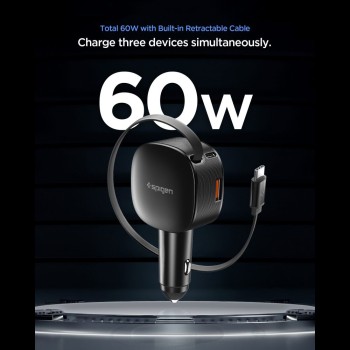 Spigen EV603BT Essential Car Charger 60W Черно Spigen EV603BT Essential Car Charger 60W Черно