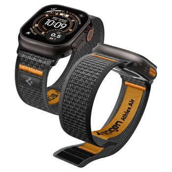 Spigen Athlex Air 2 спортна каишка за Apple Watch 8/9/10/11/SE/Ultra (44/45/46/49 мм) Active Black / Orange