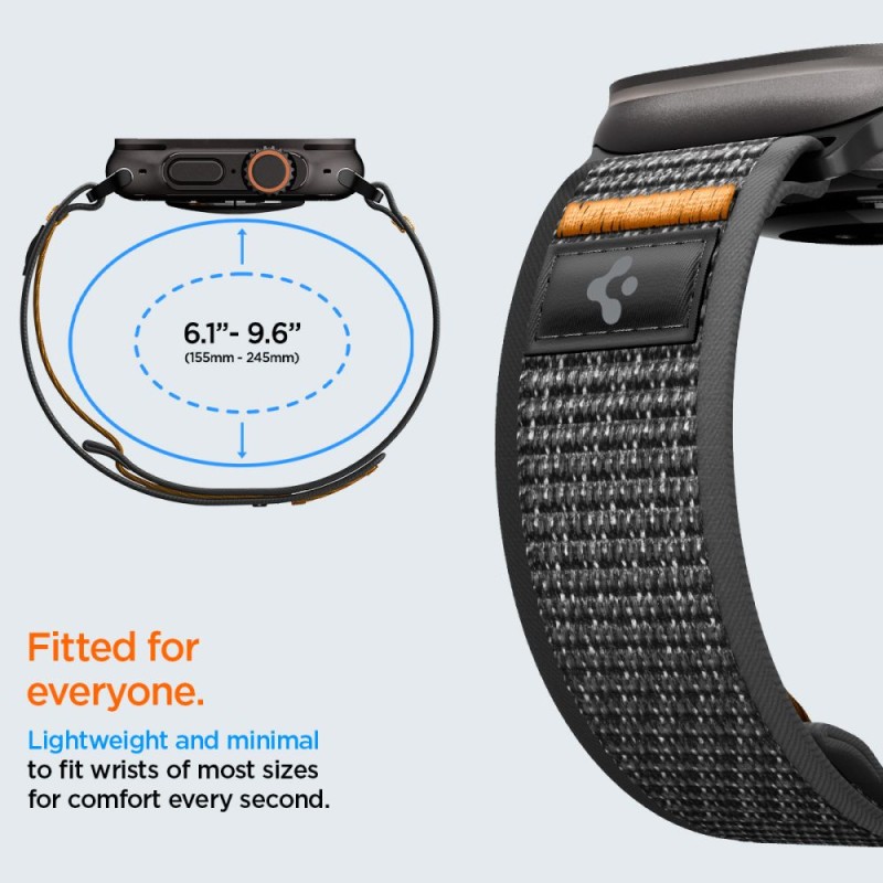 Spigen Athlex Air 2 спортна каишка за Apple Watch 8/9/10/11/SE/Ultra (44/45/46/49 мм) Active Black / Orange - 8800283317404-AMP10607