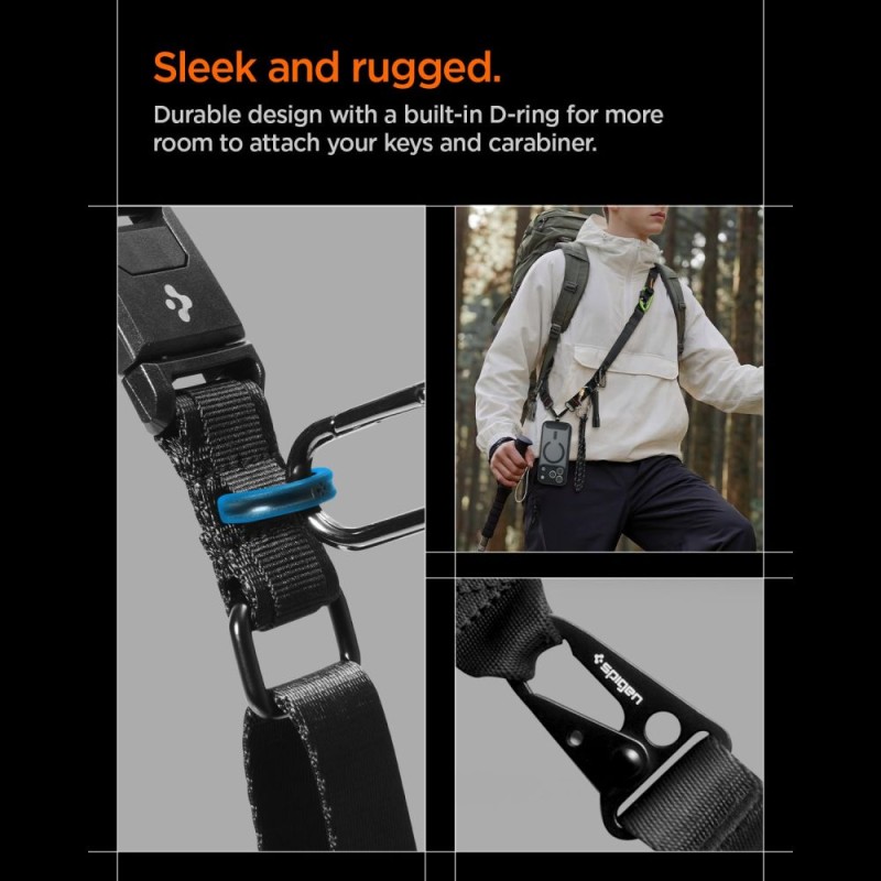 Spigen DA30M универсална лента за телефон тип кросбоди, черна (lanyard strap crossbody) - Spigen DA30M универсална лента за телефон тип кросбоди, черна (lanyard strap crossbody) - 8800283317497-AFA10616