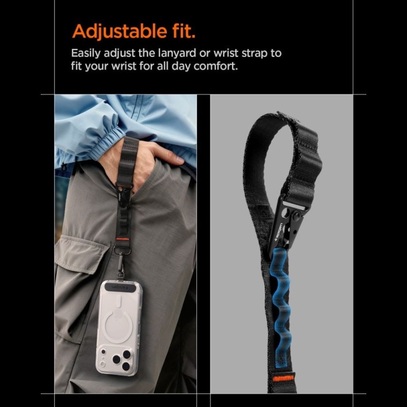 Spigen DA30M универсална лента за телефон тип кросбоди, черна (lanyard strap crossbody) - Spigen DA30M универсална лента за телефон тип кросбоди, черна (lanyard strap crossbody) - 8800283317497-AFA10616