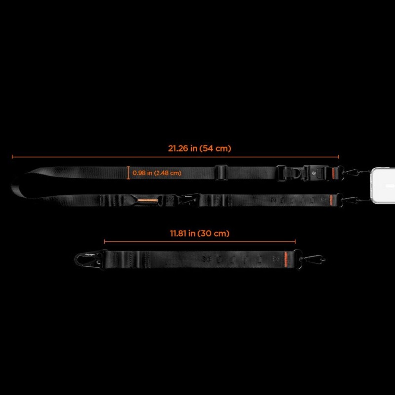 Spigen DA30M универсална лента за телефон тип кросбоди, черна (lanyard strap crossbody) - Spigen DA30M универсална лента за телефон тип кросбоди, черна (lanyard strap crossbody) - 8800283317497-AFA10616
