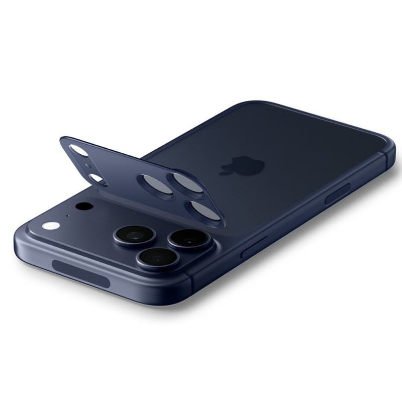 Spigen Optik Pro XL „EZ Fit” протектор за камера от закалено стъкло за iPhone 17 Pro Blue (OSŁONA APARATU) - 8800283317787-AGL10646