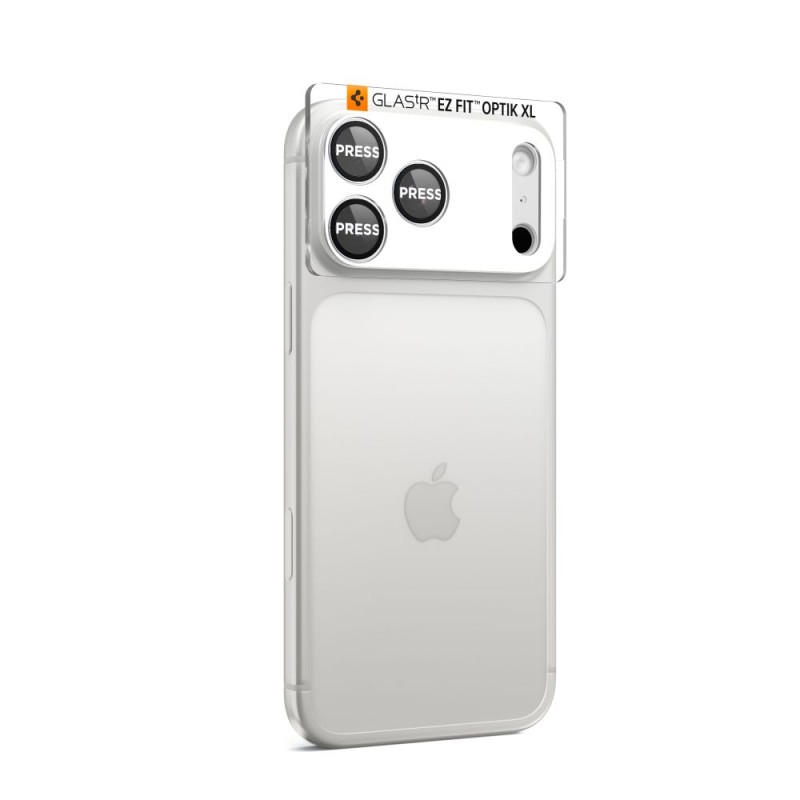 Spigen Optik Pro XL „EZ Fit” стъклена защита за камерите за iPhone 17 Pro (сребристо) - 8800283317794-AGL10647